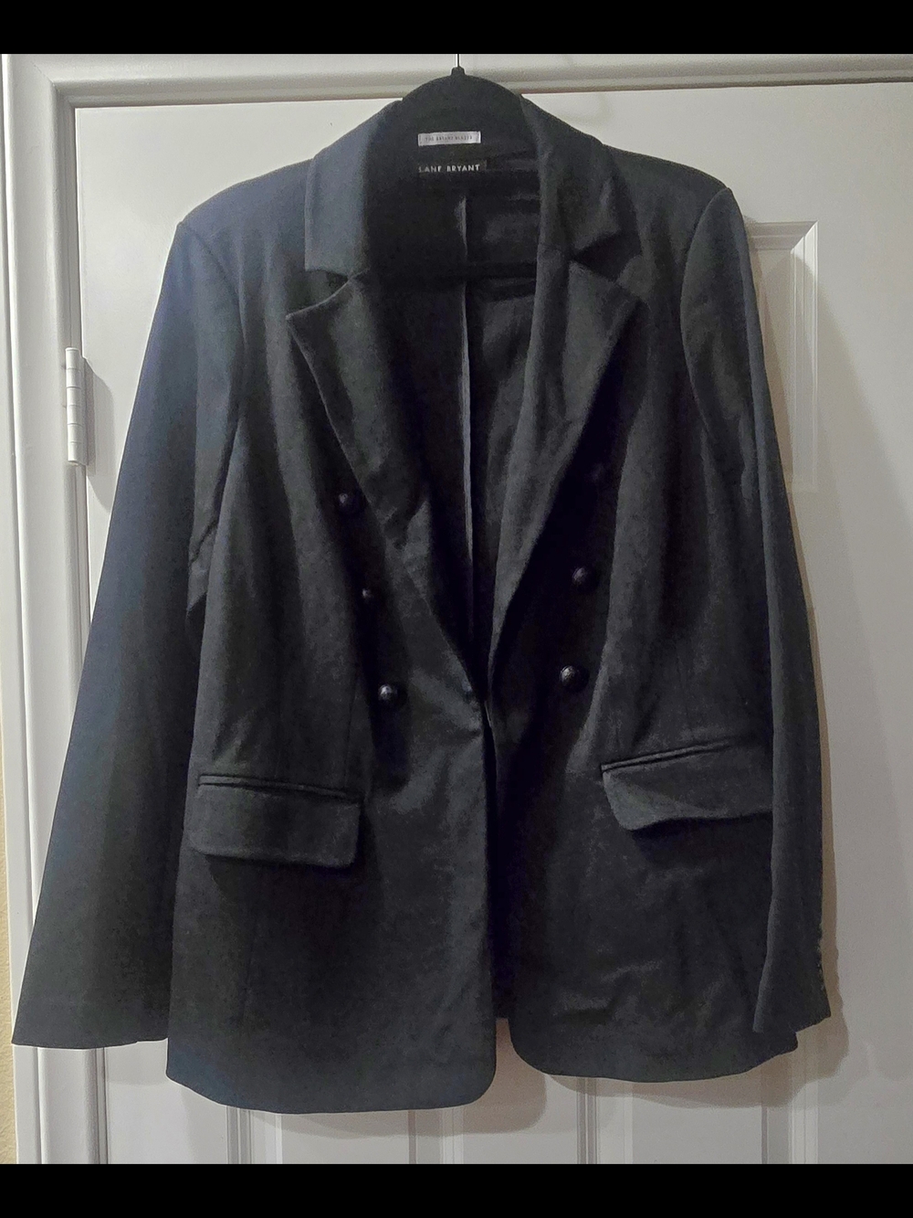Lane Bryant Black Double-Breasted Blazer Jacket Work Office